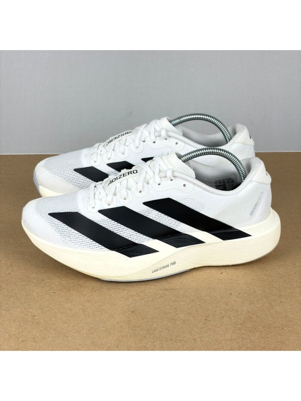 Adidas AdiZero EVO SL Athletic Running Shoes Womens 7 White Black Breathable